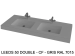 Plan vasque lavabo sur mesure : L 120 à 201 x P 40 à 51 cm, finition lisse mate, 10 couleurs au choix, Anti bactérien, résine Akrytan® teinté dans la masse, Livraison Offerte.
